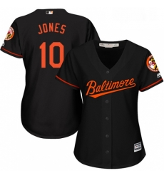 Womens Majestic Baltimore Orioles 10 Adam Jones Authentic Black Alternate Cool Base MLB Jersey