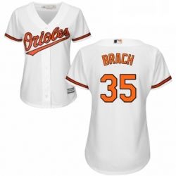 Womens Majestic Baltimore Orioles 35 Brad Brach Replica White Home Cool Base MLB Jersey 