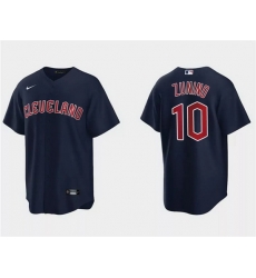 Men Cleveland Guardians 10 Mike Zunino Navy Cool Base Stitched Jersey