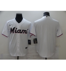 Men Nike Florida Marlins white Blank Cool base Jersey