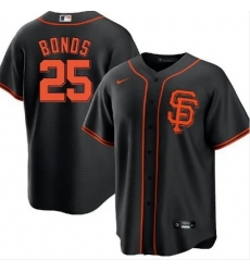 Men San Francisco New York Giants 25 Barry Bonds Black Cool Base Stitched Jerse