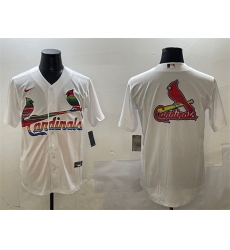 Men St  Louis Cardinals Team Big Logo White Cool Base Stitched Baseball Jersey 1