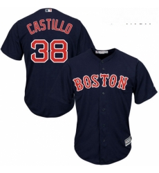 Mens Majestic Boston Red Sox 38 Rusney Castillo Replica Navy Blue Alternate Road Cool Base MLB Jersey