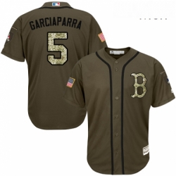 Mens Majestic Boston Red Sox 5 Nomar Garciaparra Replica Green Salute to Service MLB Jersey