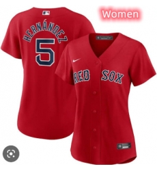 Women Boston Red Sox 5 Enrique Hernandez Red Jersey