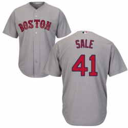 Youth Majestic Boston Red Sox 41 Chris Sale Replica Grey Road Cool Base MLB Jersey