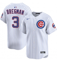 Men Chicago Cubs 3 Alex Bregman White 2026 Home Limited Stitched Baseball Jersey Men Chicago Cubs 3 Alex Bregman White 2026 Home Limited Stitched Baseball Jersey