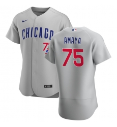 Men Chicago Cubs 75 Miguel Amaya Men Nike Gray Road 2020 Flex Base Team Jersey