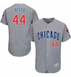 Mens Majestic Chicago Cubs 44 Anthony Rizzo Grey Road Flex Base Authentic Collection MLB Jersey