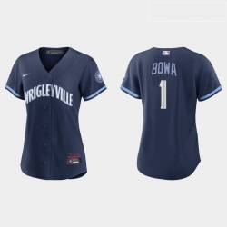 Chicago Cubs 1 Larry Bowa Women Nike 2021 City Connect Navy MLB Jersey