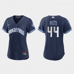 Chicago Cubs 44 Anthony Rizzo Women Nike 2021 City Connect Navy MLB Jersey