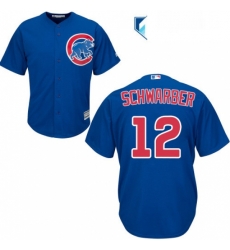 Womens Majestic Chicago Cubs 12 Kyle Schwarber Replica Royal Blue Alternate MLB Jersey