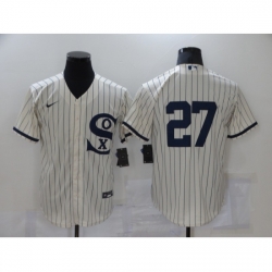 Men Chicago White Sox 27 Lucas Giolito Cream Game 2021 Field of Dreams Jersey