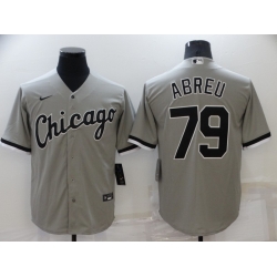 Men Chicago White Sox 79 Jose Abreu Grey Cool Base Stitched Jersey