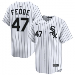 Men Chicago White Sox Nike Home Limited Jersey White Fedde Erick 47