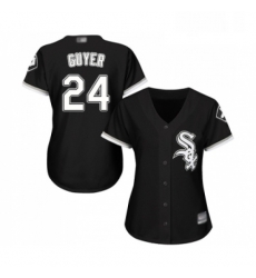 Womens Chicago White Sox 24 Brandon Guyer Replica Black Alternate Home Cool Base Baseball Jersey 