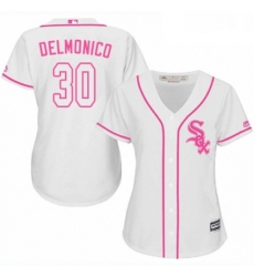 Womens Majestic Chicago White Sox 30 Nicky Delmonico Authentic White Fashion Cool Base MLB Jersey 