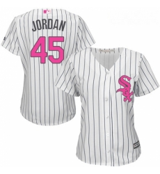 Womens Majestic Chicago White Sox 45 Michael Jordan Replica White Mothers Day Cool Base MLB Jersey