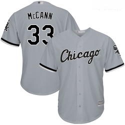 White Sox #33 James McCann Grey Road Cool Base Stitched Youth Baseball Jersey