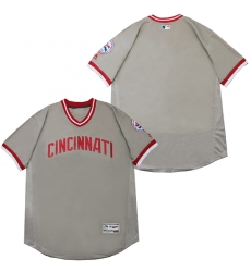 Men Cincinnati Reds Blank Gray Throwback Jersey