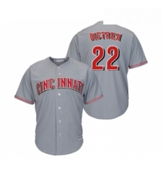 Youth Cincinnati Reds 22 Derek Dietrich Replica Grey Road Cool Base Baseball Jersey 