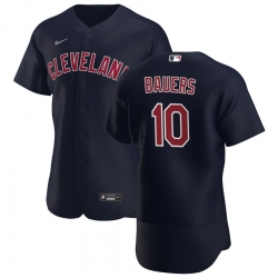 Men Cleveland Indians 10 Jake Bauers Men Nike Navy Alternate 2020 Flex Base Player MLB Jersey