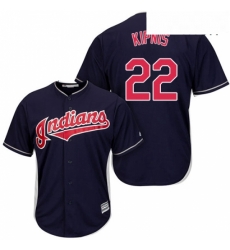 Mens Majestic Cleveland Indians 22 Jason Kipnis Replica Navy Blue Alternate 1 Cool Base MLB Jersey