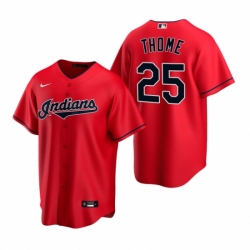 Mens Nike Cleveland Indians 25 Jim Thome Red Alternate Stitched Baseball Jerse