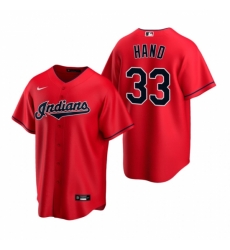 Mens Nike Cleveland Indians 33 Brad Hand Red Alternate Stitched Baseball Jersey