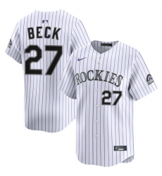 Men Colorado Rockies Nike White Alternate Limited Jersey Beck Jordan 27