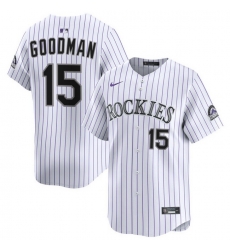 Men Colorado Rockies Nike White Alternate Limited Jersey Goodman Hunter 15