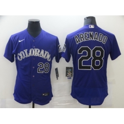 Men Nike Colorado Rockies 28 Nolan Arenado Nike Alternate 2020 MLB Player Jersey Purple