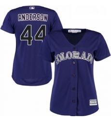 Womens Majestic Colorado Rockies 44 Tyler Anderson Authentic Purple Alternate 1 Cool Base MLB Jersey 