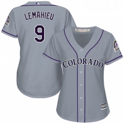 Womens Majestic Colorado Rockies 9 DJ LeMahieu Replica Grey Road Cool Base MLB Jersey