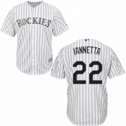 Youth Majestic Colorado Rockies 22 Chris Iannetta Authentic White Home Cool Base MLB Jersey 