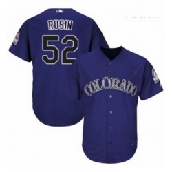 Youth Majestic Colorado Rockies 52 Chris Rusin Replica Purple Alternate 1 Cool Base MLB Jersey 