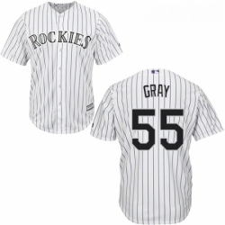 Youth Majestic Colorado Rockies 55 Jon Gray Replica White Home Cool Base MLB Jersey