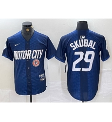 Men Detroit Tigers 29 Tarik Skubal 2024 Navy City Connect Cool Base Stitched Limited jerseys 1