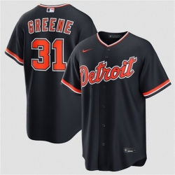Men Detroit Tigers  31 Riley Greene Navy Alternate Stitched Baseball Jersey