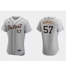 Men Detroit Tigers 57 Eduardo Rodriguez Grey Flex Base Stitched Jersey