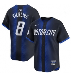 Men Detroit Tigers 8 Matt Vierling 2024 Navy City Connect Cool Base Limited Stitched Jersey