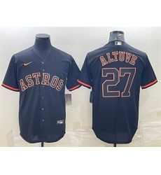 Men Houston Astros 27 Jose Altuve Black Cool Base Stitched Jersey