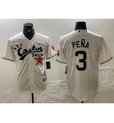 Men Houston Astros 3 Jeremy Pena Cream Cactus Jack Vapor Premier Limited Stitched Baseball Jersey