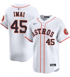 Men Houston Astros 45 Tatsuya Imai White 2026 Home Limited Stitched Baseball Jersey Men Houston Astros 45 Tatsuya Imai White 2026 Home Limited Stitched Baseball Jersey