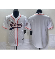 Men Houston Astros Blank White Cool Base Stitched Baseball Jersey