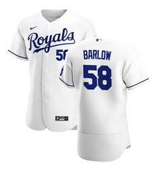 Men Kansas City Royals 58 Scott Barlow Men Nike White Home 2020 Flex Base Player MLB Jersey