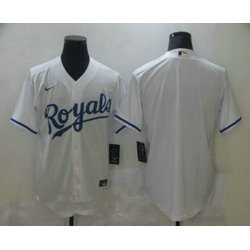 Men Kansas City Royals Blank White Stitched MLB Cool Base Nike Jersey