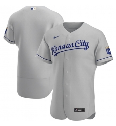 Men Kansas City Royals Men Nike Gray Road 2020 Flex Base MLB Jersey