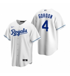 Mens Nike Kansas City Royals 4 Alex Gordon White Home Stitched Baseball Jerse