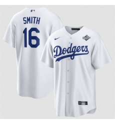 Men Los Angeles Dodgers 16 Will Smith White 2025 World Series Home Cool Base Stitched Baseball Jersey
